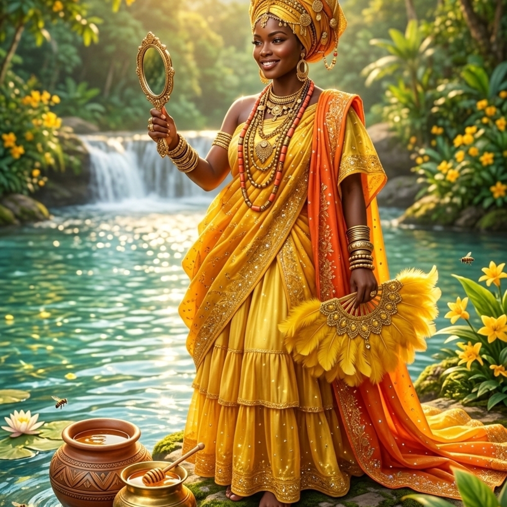 Orisha Oshun In A Glass Front Frame 8x10 - Picture 3 of 3
